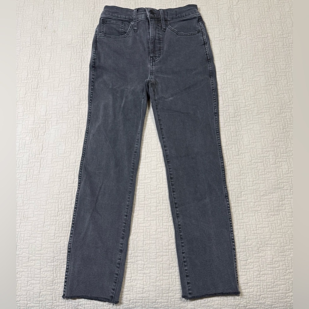 Madewell Stovepipe Jeans Slim Straight Leg Washed Black Women's Size 26